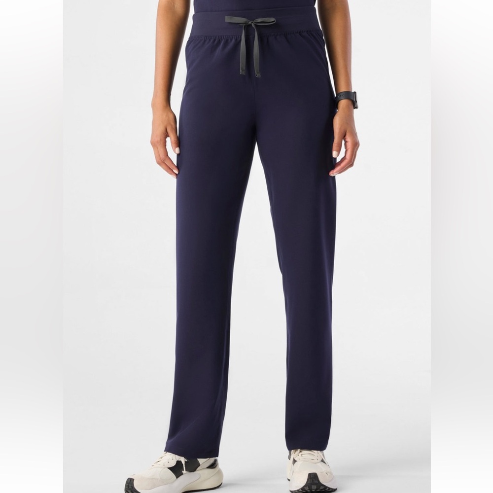 Women's Navy Drawstring Waist Wide-Leg Pants